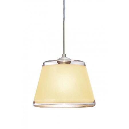Besa Lighting Besa Pendant Pica 9 Satin Nickel Creme Sand 1x9W LED 1JC-PIC9CR-LED-SN
